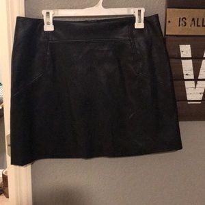 Black faux leather skirt